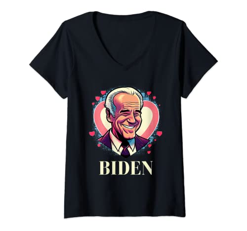 Femme funny pro biden chemise 46ème président usa joe biden graphic t-shirt avec col en v