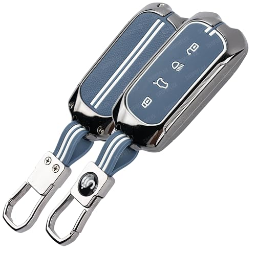Image of SHOPOFLUX Metal Key Cover Compatible for Tata Curvv | Curvv EV Electric | Sierra | Safari | Harrier | 4 Button Smart Key Only (Metal Black Silicone)