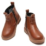 kkdom Boys Girls Waterproof Outdoor Side Zipper Comfort Chelsea Ankle Boots(Toddler/Little Kid/Big K