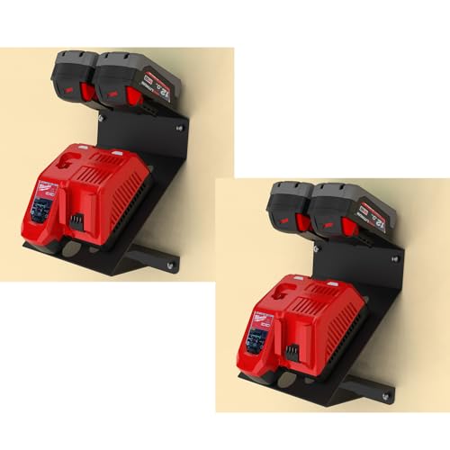 DITKOK Suporte de parede para carregadores Milwaukee M12 M18 e baterias M18 - pacote com 2