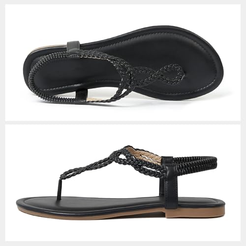 Image of zeetoo Women's Flat Sandals Summer T-StrapThong Bohemian Casual Comfortable Dressy Sandals for Women