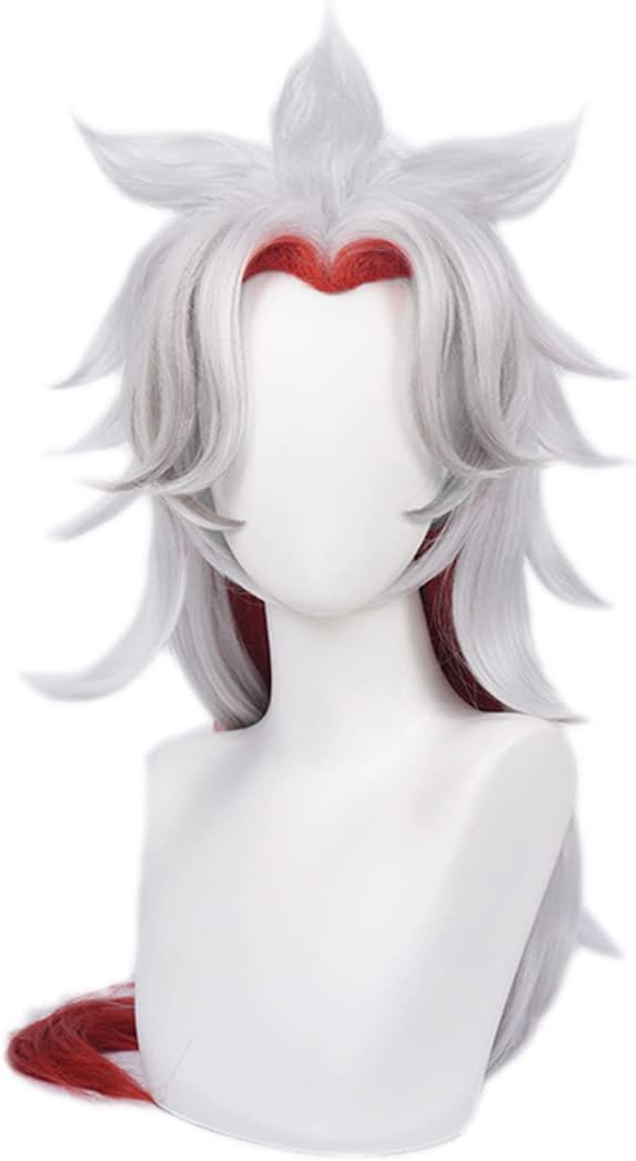 XiongXiongLe Anime Wig Cosplay GenshinImpact 2 Tone Arataki Itt Mixed Color Layered Reversed Long Hair High Temperature Silk Wigs for Adult Party Cos Festival Christmas Halloween