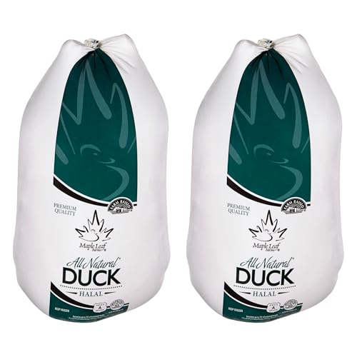 Halal Whole Duck (Pack of 2) – All Natural Farm-Raised Duck, Approx. 5 lb Each – Tender & Flavorful, Vacuum-Sealed, Shipped Frozen with Cooler & Ice Gel Packs