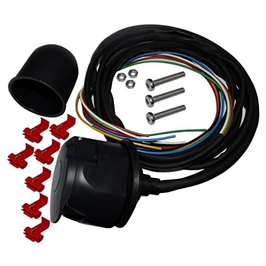 Aerzetix: Kit - Faisceau - Prise - Fiche - de Remorque - Câble - Câblage - Attelage - 7pin - 12V - Cache - Boule - Rotule - C12350