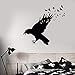 Etiqueta engomada de la pared del grupo del pájaro del cuervo negro calcomanía estilo gótico decoración del hogar pájaro animal etiqueta de la pared mural decorativo A6 42x40cm