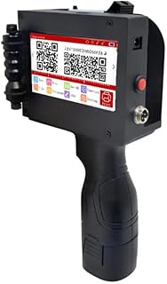Handheld Inkjet Printer – Portable Date Coder Machine with Touchscreen, Quick-Dry Cartridge, for QR Code, Barcode, Batch & Logo Printing on Wood, Metal, Plastic, Cartons (Black 12.7mm)(Metal Body)