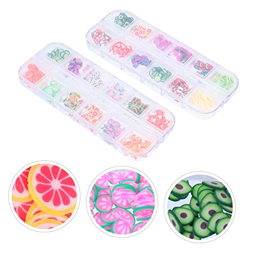 EXCEART 4 Caixas Artesanato D Natal Frutas Fatias Remendos Para Decalque Adesivos Estilo Flor Design