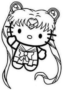 Sailor Moon Hello Kitty Decal (Choose color) Vinyl diecut