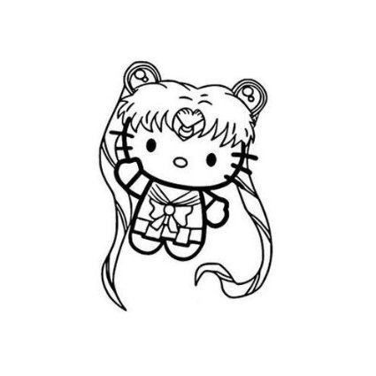 Sailor Moon Hello Kitty Decal (Choose color) Vinyl diecut