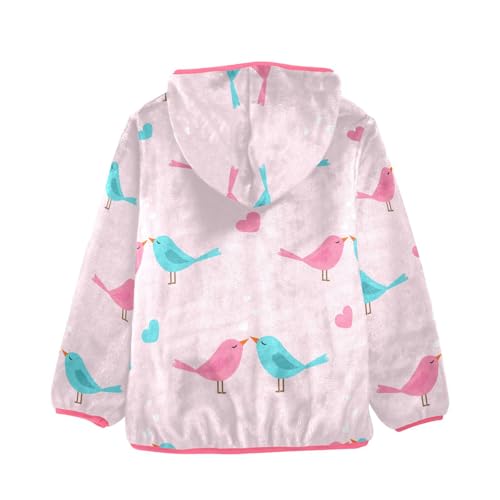 OTVEE Valentine Birds and Hearts Kids Hoodie Jacket Fall Spring Full Zip Warm Outwear Coat2