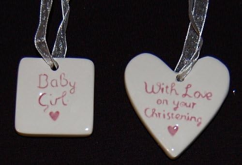 Christening/Baby Girl Ceramic Pink Decoration By Gisela Graham