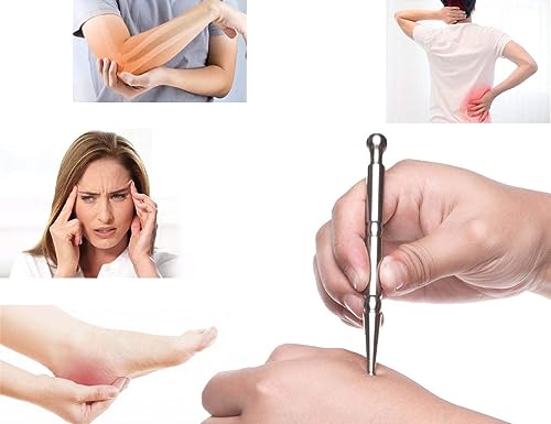 Image of Acupuncture Pen, Facial Reflexology Tools Stainless Steel, Trigger Point Massager Tool, Deep Tissue Massage Tool 1 pcs (Accupresour pen 3)