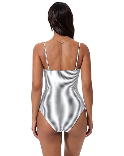 Image of SUUKSESS Women Sexy One Piece Swimsuit Tummy Control Square Neck Bathing Suit