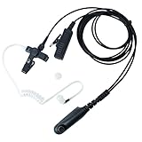 Teseko HT750 2-Wire Acoustic Tube Earpiece/Headset with PTT and Mic Surveillance Kit for Motorola Ht1250, HT1250LS, HT1550, HT1550XLS, GP140, GP240, GP280, GP328, GP330, MTX850, MTX850LS, and MTX950.