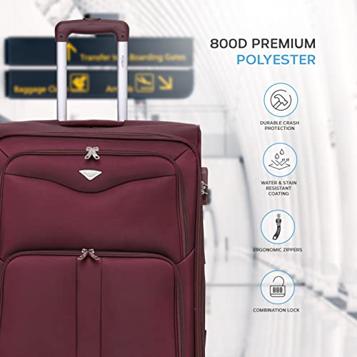 Flight Knight Lightweight 4 Wheel 800D Soft Case Suitcases Anti Crack Cabin & Hold Luggage Options Approved for Over 100 Airlines Including easyJet, BA & Many More! - Image 3