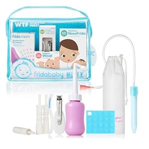 Frida Baby Bitty Bundle of Joy Mom & Baby Essentials Healthcare and Grooming Gift Kit Includes Peri Bottle, NoseFrida Snotsucker, Windi Gaspasser & Nail Clipper + File Set
