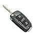 carmonmon Smart Remote Keyless Entry Paint Color Shell Key Case Cover for Audi A3 A4 A6 A8 TT Q7 S6 Folding Blade Key (Carbon Gloss Fiber)