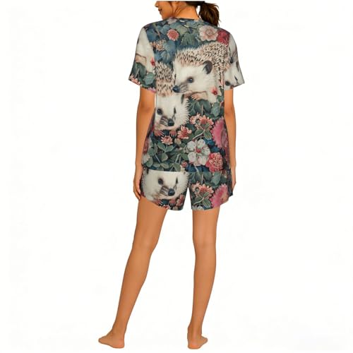Estampado floral de erizos lavable y resistente para confección de ropa de bebé 2