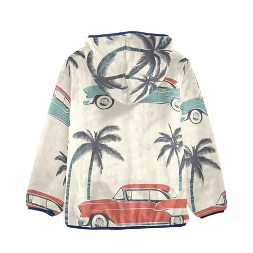 Vintage Classic Car Girls Fleece Jacket Girls Fall Jacket Girls Zip Up Hoodie Girls Sherpa Jacket 2-10T2
