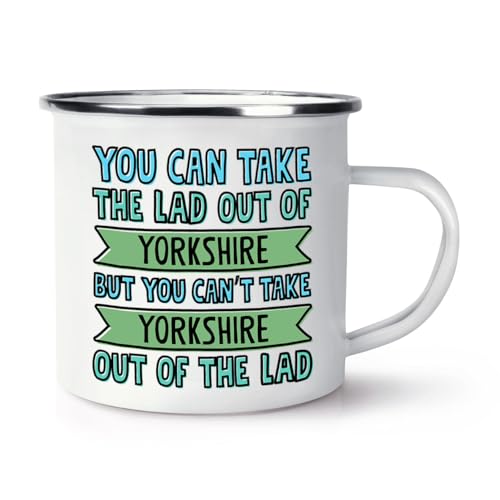 Personalised You Can Take The Lad Out of Enamel Mug Cup