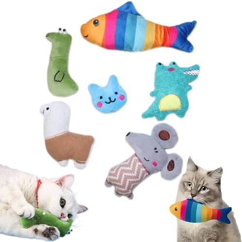 cotdoog Catnip Toys for Cats - 6 Pack Plush Kicker Toys
