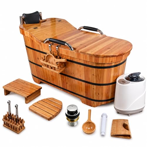 OGOLOUG 55.1 in Cedar Wood Soaking Tub