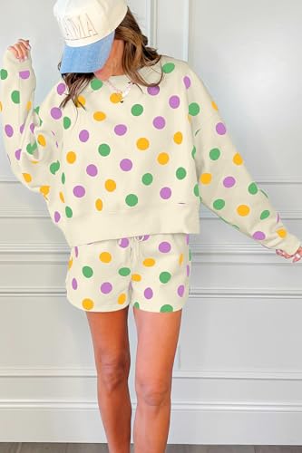 KevaMolly Women Polka Dot Drop Shoulder 2 Piece Lounge Set Multicolour M — view 4