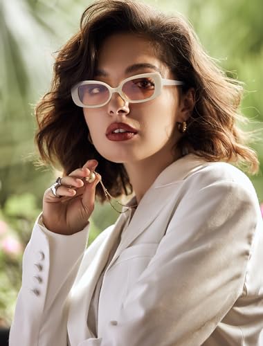 Image of Veda Tinda Vision Rectangle Sunglasses Men Tinted Polarized Big Square Retro 90s Vintage y2k Glasses for Women UV Protection