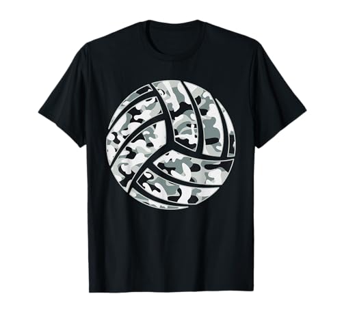 Camouflage Volleyball Lover Player Fan Cute Camo Volleyball T-Shirt