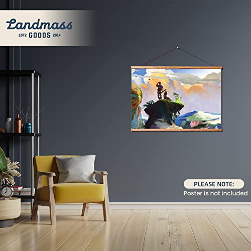 Landmass 36” Wide Magnetic Poster Frame, Poster Hanger - Wooden Frame For Posters, Prints, Photos, Pictures And Artwork - Teak Wood Frame For Scratch Off Map - 36X48 36X24 36X12 24X36 Frame #TOP6