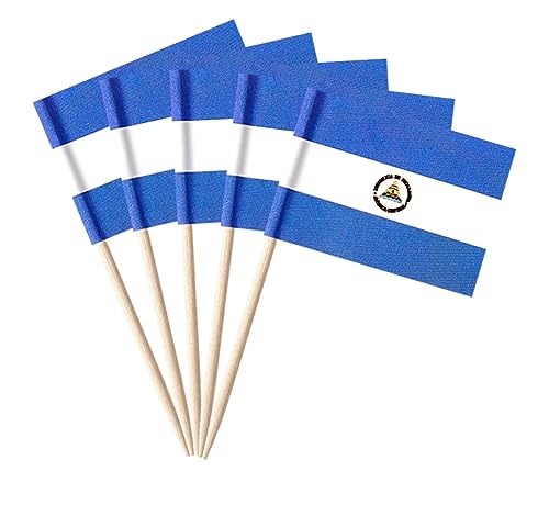 stidsds Lot de 100 cure-dents nationaux Drapeau B (Nicaragua)