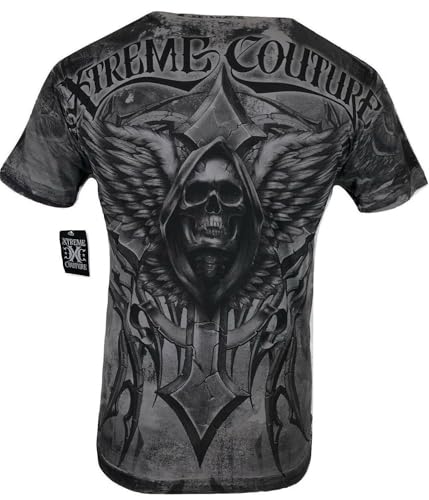 Xtreme Couture by Affliction Men T-Shirt Last Scream Tatto Biker MMA Gym S-5X$40 (US Alpha XX-Large Regular Regular) Gray