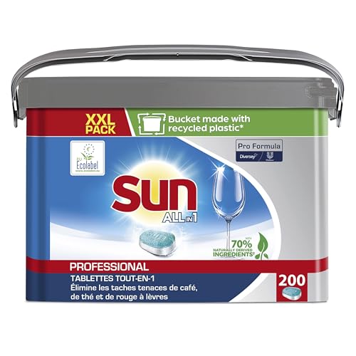 SUN Professionnel - Pastilles tout en un professionnelles pour lave-vaisselle - pack de 200