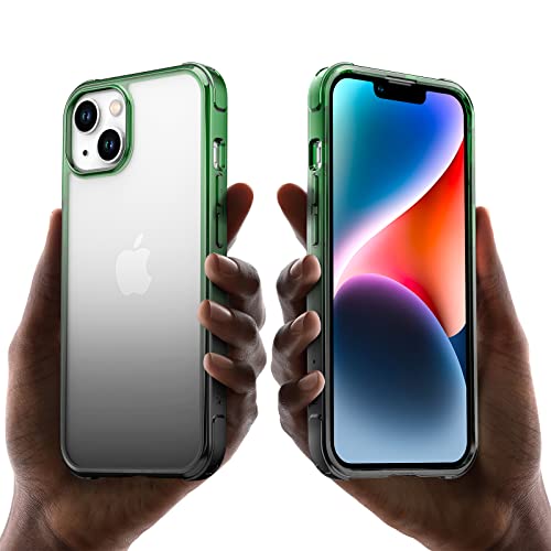 Image of Mkeke for iPhone 14 Case for iPhone 13 Case Gradient Black-Green Shockproof Bumpers Cases for iPhone 13 /14