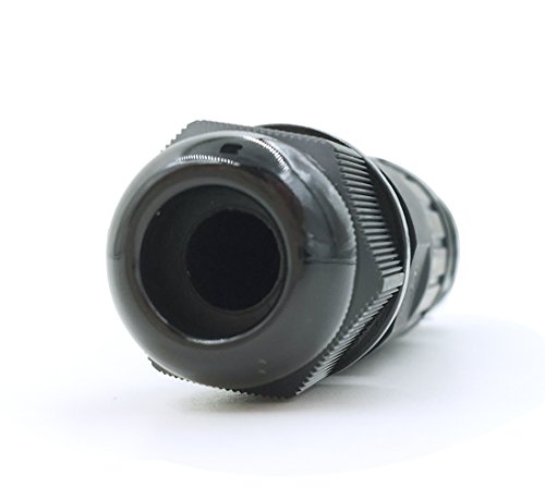 COOLWEST Black Plastic Connector Gland IP68 Waterproof,Cable Range 4-7MM, Shielded, Field Installable 2 Pack