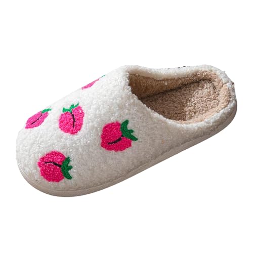 Women Home Slippers Cute Pattern Fruit Series Slippers Indoor Outdoor Cozy Shoes Warm Soft Plush Bedroom Slides Fuzzy Closed Toe Non-Slip Memory Foam Fleece Winter Comfy House Slipper4