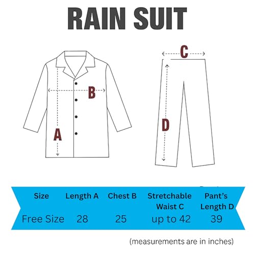 Image of Unox Rain Coat for Men waterproof, Unisex Raincoat for Women waterproof with Pant Set suitable for Men, Women, Boys & Girls Adjustable Top and Bottom Rain Coat