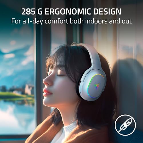 Razer Barracuda X Chroma Wireless Gaming Headset: 2.4GHz Wireless & Bluetooth - Lightweight - Chroma RGB - 40mm Drivers - Cardioid Mic - 70 Hr Battery - for PC, Mac, PS5, Switch, Smartphone - White by Razer - Image 3