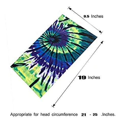 Kingree 6Pcs Outdoor Magic Scarf, Elastic Headbands, Headscarves, Headwear, Mask (Tiedye) #TOP2