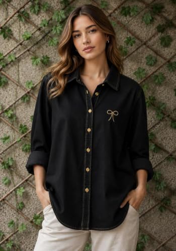 BUCCLY black denim top – image 2