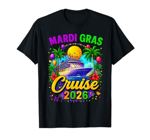 Mardi Gras Cruise Crew 2026 Viaggio New Orleans Family Matching Maglietta