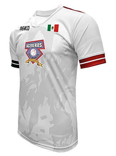ARZA Jersey Acereros de Monclova Baseball Mexico 100% Polyester White/Grey_Made in Mexico miniatura 2