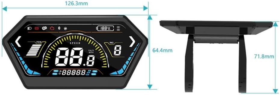 Ebike LCD Display with 4.5-Inch Color Screen, Waterproof Connector, 24V-72V Wide Voltage Range, for OMD 2 Protocol for Electric Bikes, Black