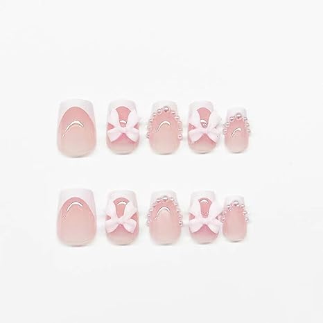 💖 Chic French Tip Press-On Nails 💖