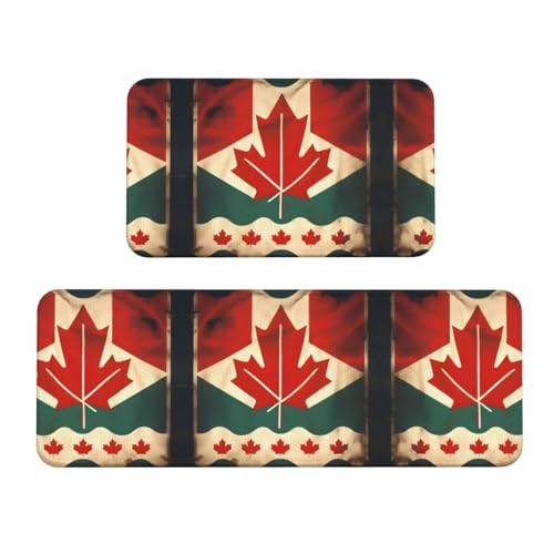 Tapis de cuisine antidérapant contre sol glissant Canada rétro - 2