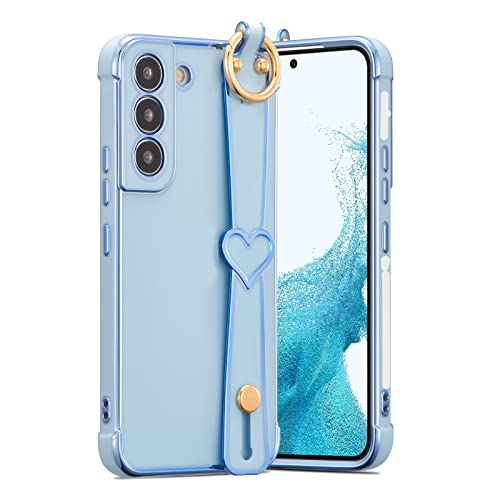 Coque Samsung S21 5G avec bracelet support RALEAVO antichoc en TPU bleu
