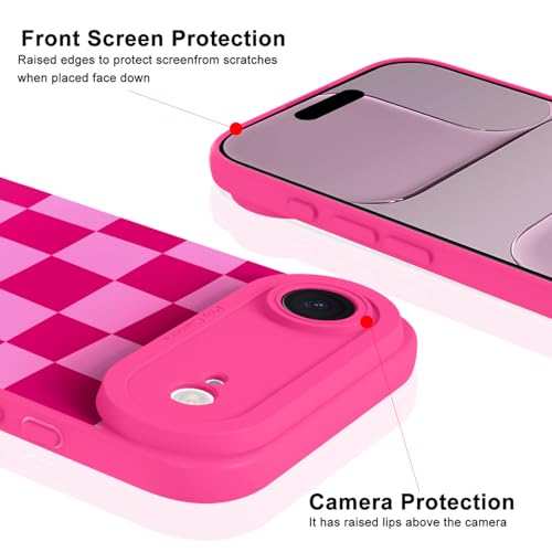 Image of ZIYE for iPhone Air Case Hot Pink Grids Plaid Checkerboard Pattern