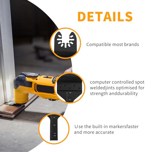 10 Pack Multi Tool Blade - 10mm Oscillating Saw Blades Wood Cutting Saw Blade Quick Release Multitool Blades Compatible with Dremel, Fein Multimaster, Makita, Rockwell, Bosch and More 3 10 Pack Multi Tool Blade - 10mm Oscillating Saw Blades Wood Cutting Saw Blade Quick Release Multitool Blades Compatible with Dremel, Fein Multimaster, Makita, Rockwell, Bosch and More - Image 3