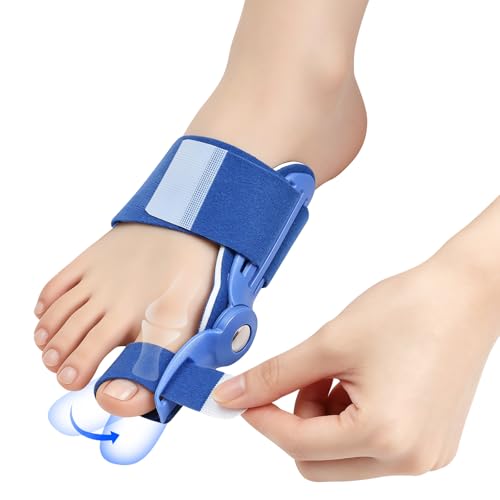 MOPUBZO Hallux Valgus Korrektur, Hallux Valgus Schiene, Einstellbarer Knopf, Zehenspreizer für Großzehe-Begradigen, Reduziert Hallux Valgus Belastung für Tag und Nacht Unisex, 1 Stück