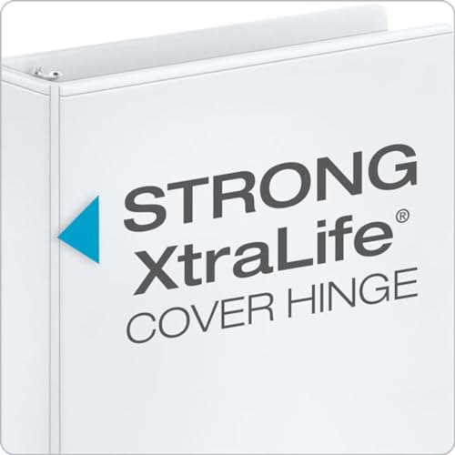 Cardinal Economy 3 Ring Binder, 3 Inch, Presentation View, White, Holds 625 Sheets, Nonstick, PVC Free, 4 Pack of Binders (00430) - Thumbnail 4